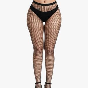 NWT Black High Waisted Fishnet Stocking Tights